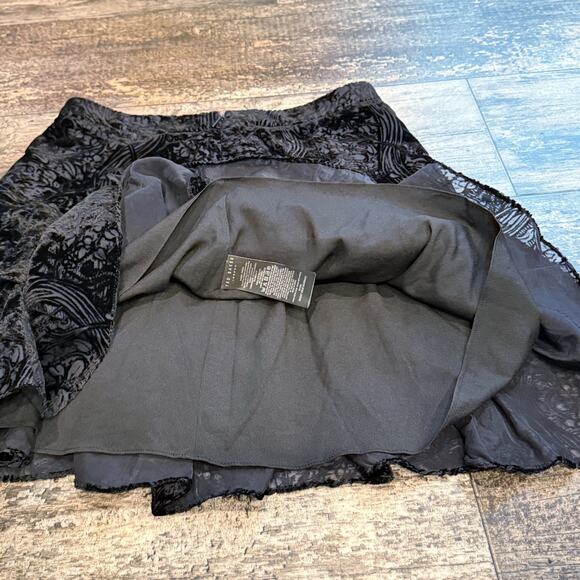 Ted Baker Marinah Skirt Womens Size 2 Black‎ Velvet Burnout Dropped Waist NEW - Picture 7 of 15